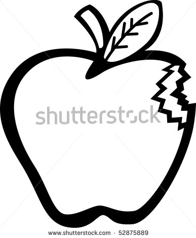 387x470 Bitten Apple - Bitten Apple Drawing