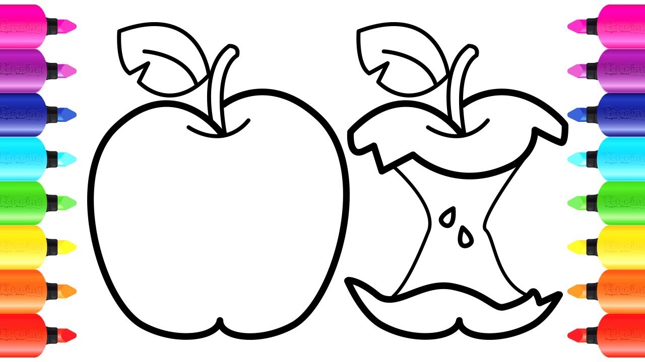 1280x720 How To Draw Apple Bitten With Color Markers - Bitten Apple Drawing