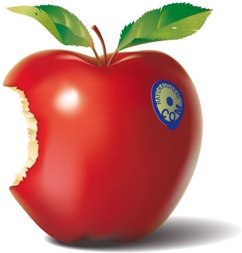 352x368 Bite Of Red Apple Vector Graphic Free Vector In Adobe Illustrator - Bitten Apple Drawing