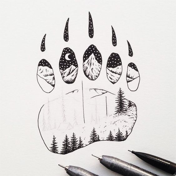 564x564 black white animal landscape hybrid drawings sam larson steel - Black And White Animal Drawings