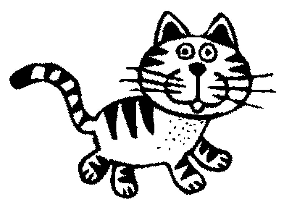 960x683 Cat Clipart Black And White - Black And White Cat Drawing