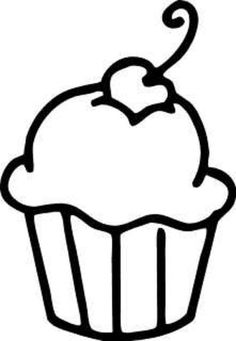 236x341 Cupcake Paige's Birthday Cupcake Drawing, Cupcake - Black And White Cupcake Drawing