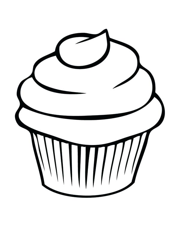 600x776 Cupcake Coloring Pages To Print How Draw Cupcakes Drawing Pictures - Black And White Cupcake Drawing