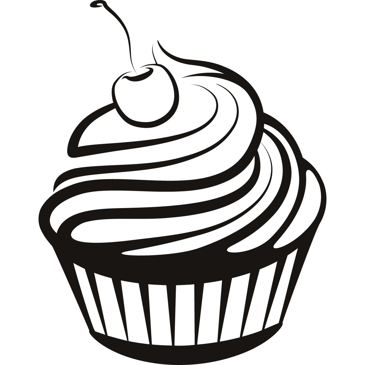 1200x1200 Cupcake Black And White Cupcake Drawings And Cupcakes Clipart - Black And White Cupcake Drawing