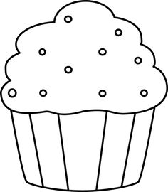 236x270 Cupcake Clipart Black And White Outline Collection - Black And White Cupcake Drawing