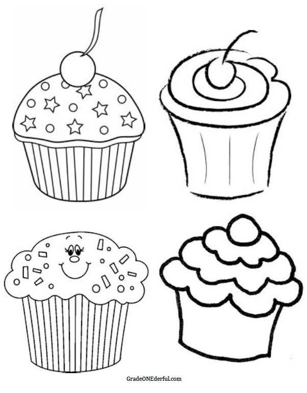 602x771 Cupcake Drawing Free Download - Black And White Cupcake Drawing