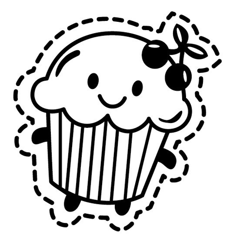 481x500 Cupcake Outline - Black And White Cupcake Drawing