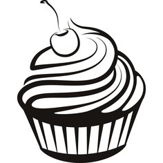 236x236 Drawn Cupcake Cool - Black And White Cupcake Drawing