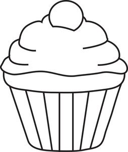 254x300 Clipart Black And White Cupcake Great Free Clipart, Silhouette - Black And White Cupcake Drawing