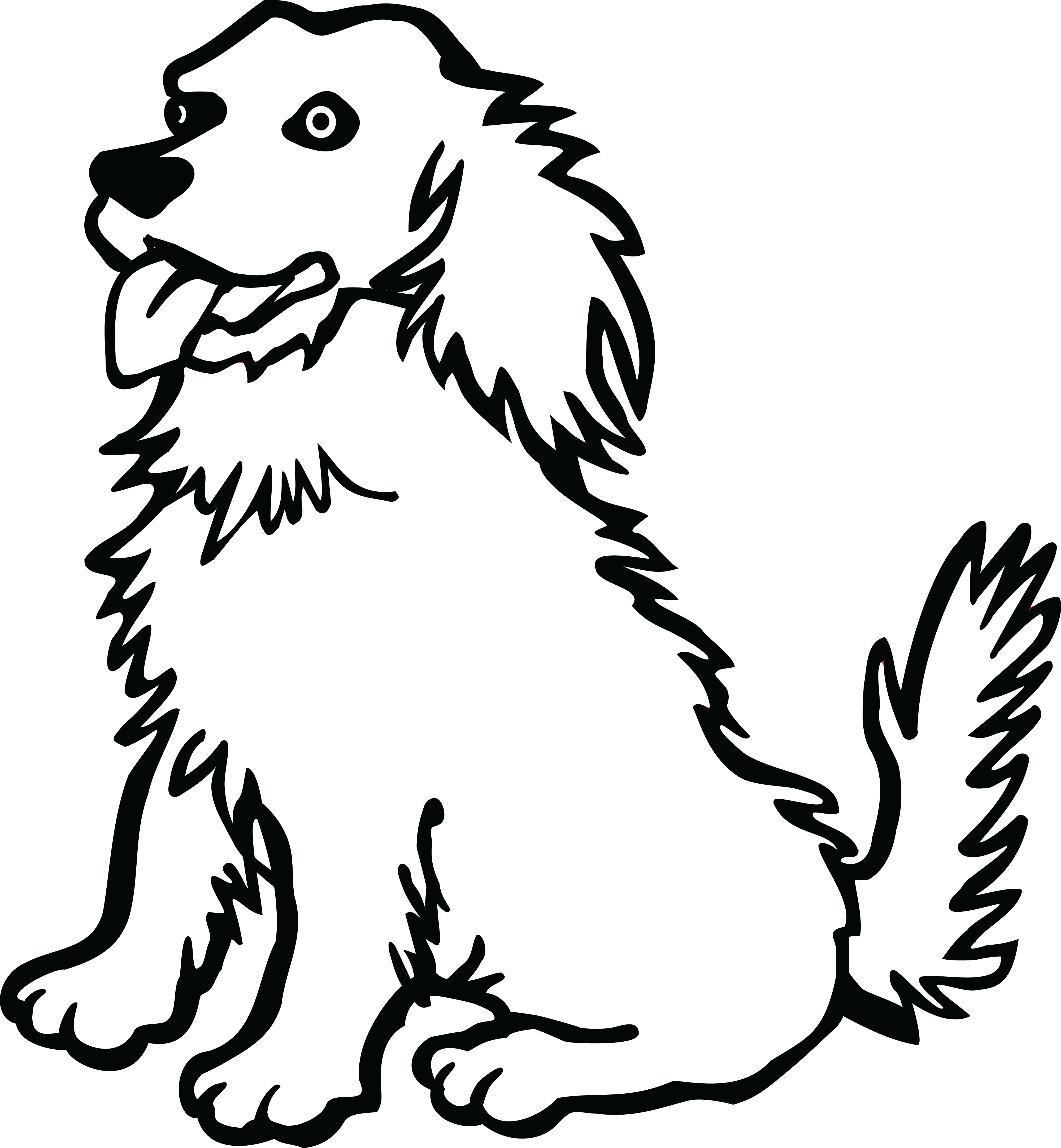Black And White Dog Drawing at Explore collection