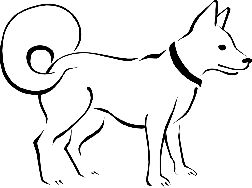 1024x767 Black And White Dog Png Stock Free - Black And White Dog Drawing