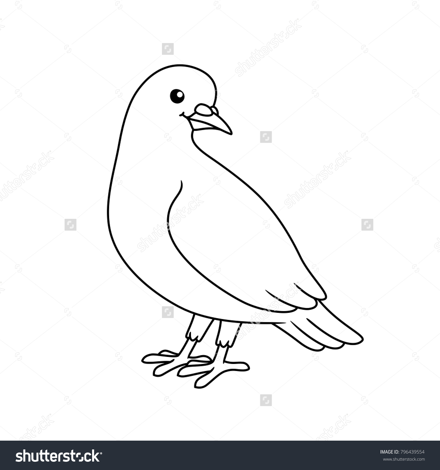 1500x1600 Cartoon Dove Drawing Black White Cute Cartoon Dove Coloring Stock - Black And White Dove Drawing