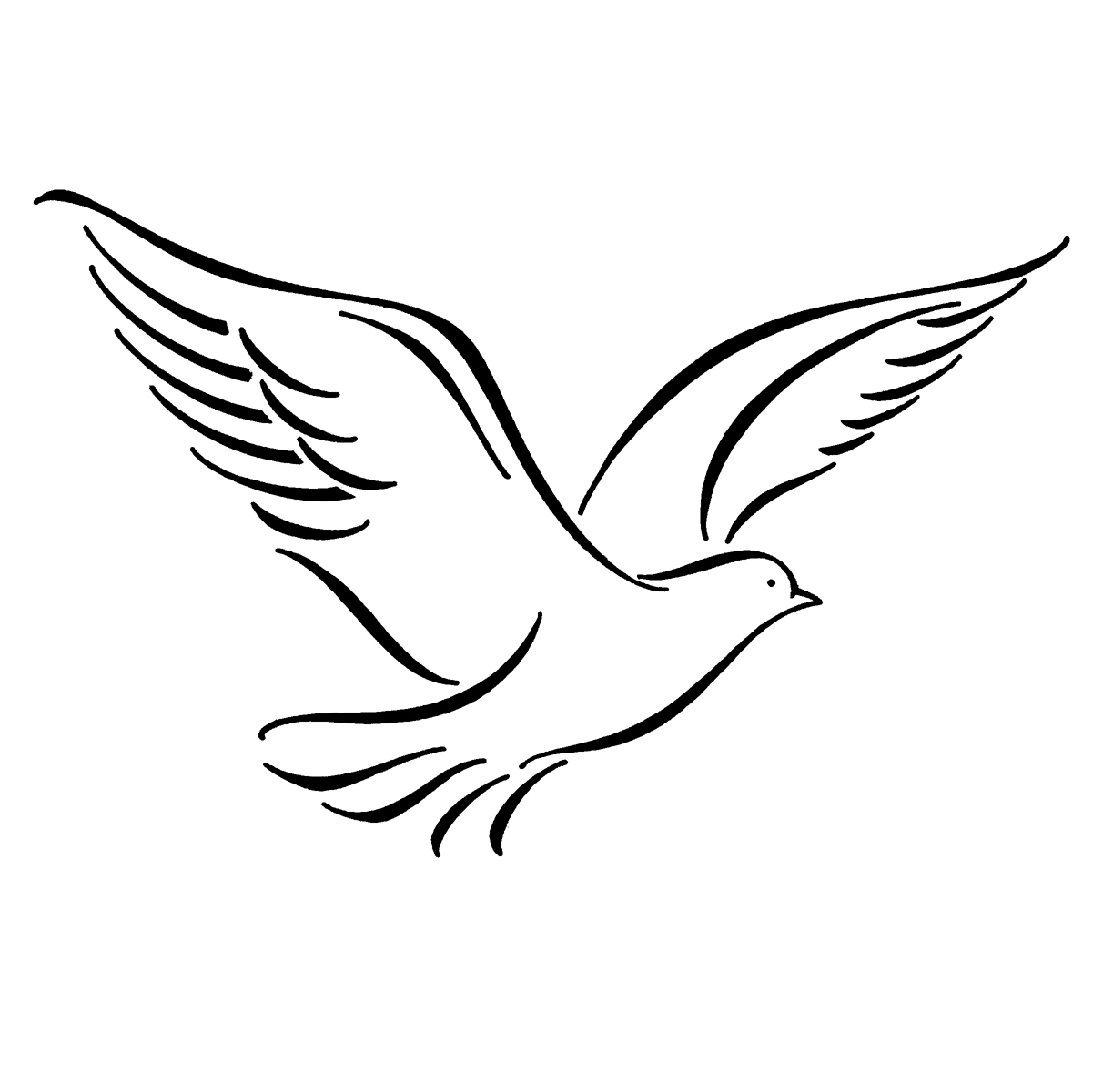 White Dove Clipart - Black And White Dove Drawing. 
