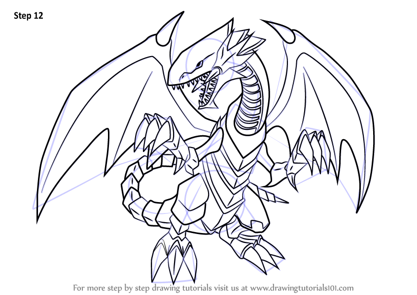 846x600 Learn How To Draw Blue Eyes White Dragon From Yu Gi Oh! Official - Black And White Dragon Drawings