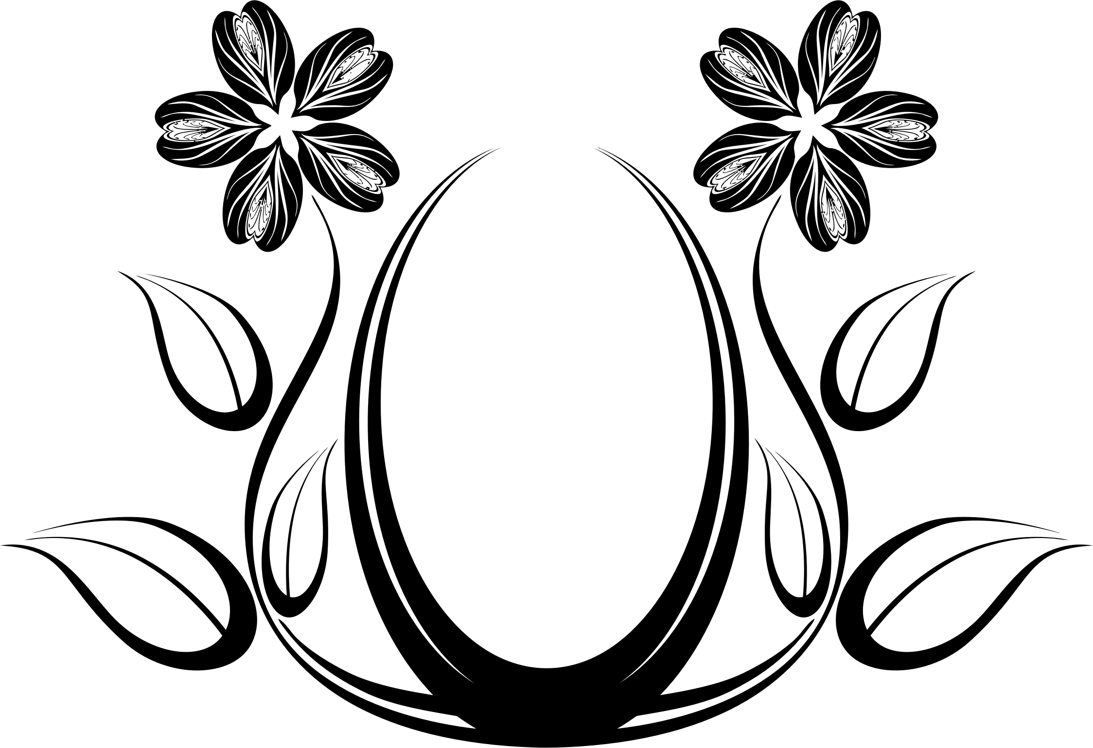 2248x1539 Clipart Freeuse Stock Black And White Flower Design - Black And White Drawing Designs
