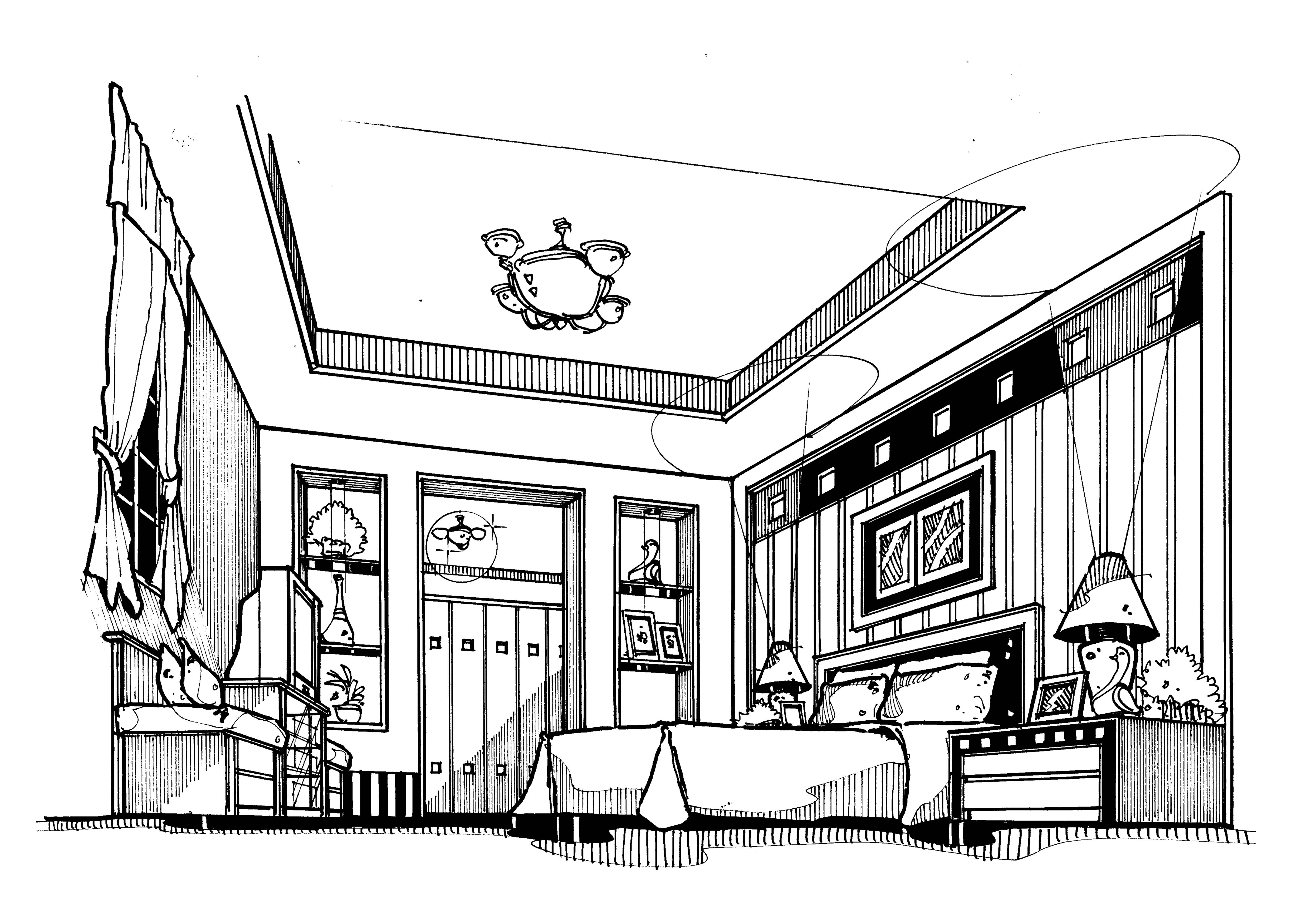 4961x3508 Black White Drawing Fabron Design - Black And White Drawing Images