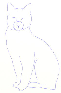250x383 How To Draw A Realistic Cat - Black And White Drawing Of A Cat