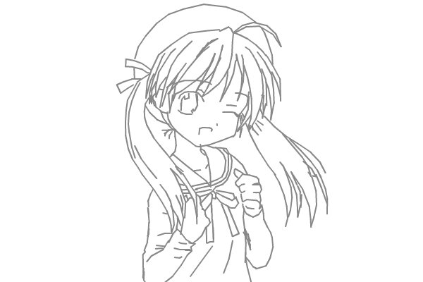 600x400 Cute Little Anime Girl A Black White Speedpaint Drawing - Black And White Drawing Of A Girl