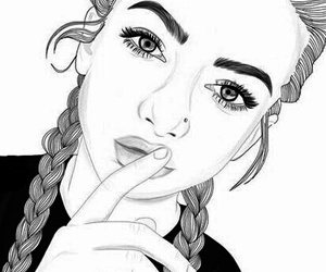 300x250 Cool Drawings Of Girls - Black And White Drawing Of A Girl