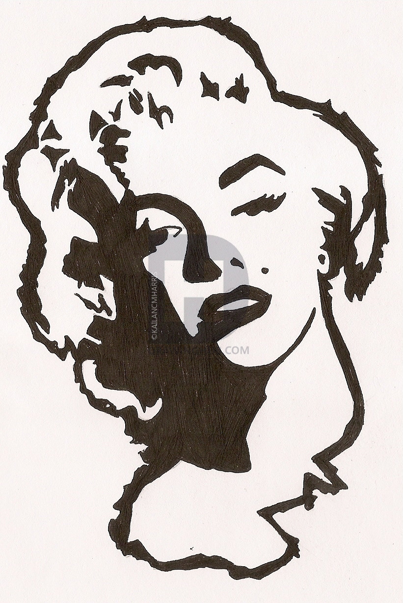 821x1230 marilyn monroe black and white drawing - Black And White Drawing Of Marilyn Monroe