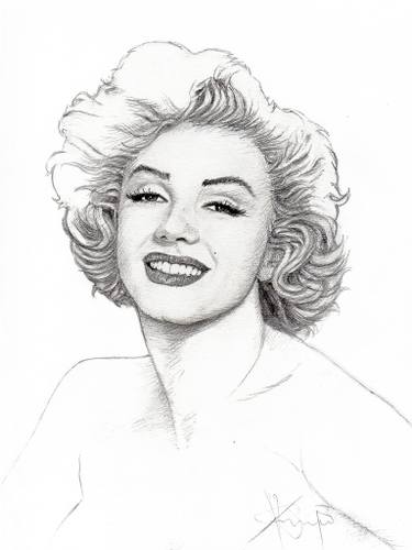 375x500 marilyn monroe drawing - Black And White Drawing Of Marilyn Monroe