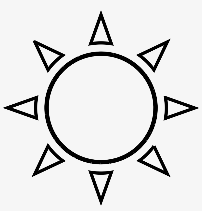 820x859 Sun Clipart Outline Png - Black And White Drawing Of The Sun