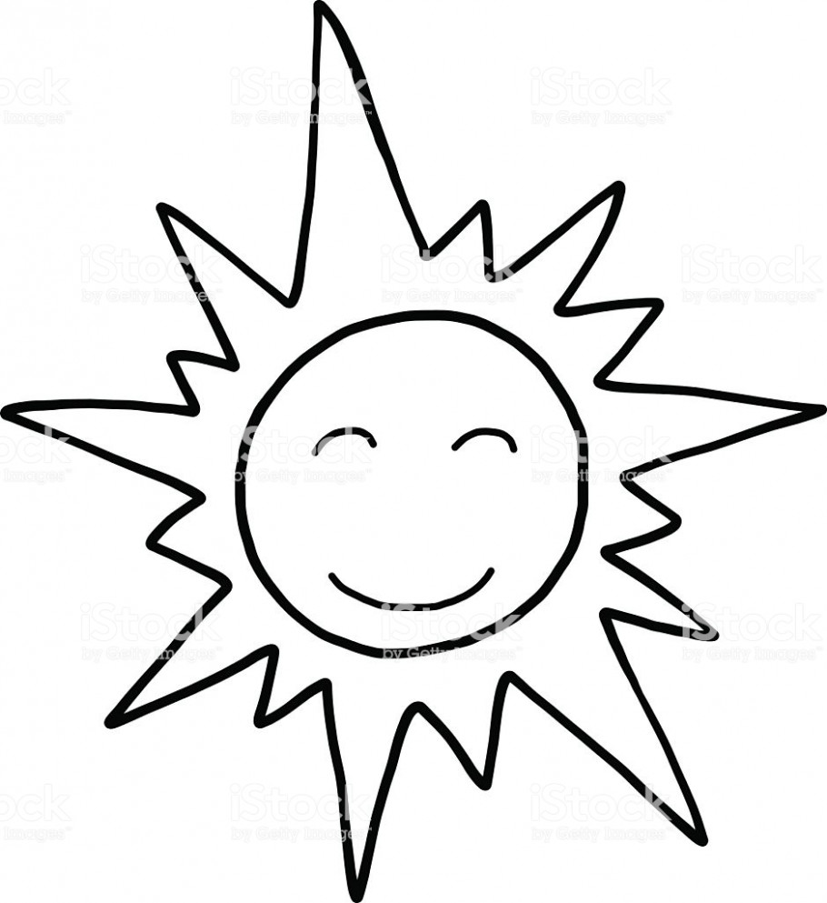 910x993 Smiling Sun Modest Simple Drawing Stock Vector Art Simple Sun - Black And White Drawing Of The Sun