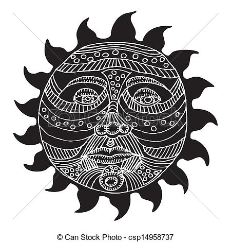 450x470 Black And White Sun Group With Items - Black And White Drawing Of The Sun
