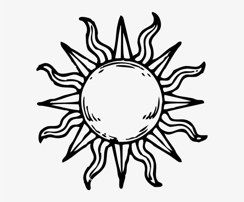 Black And White Drawing Of The Sun at Explore