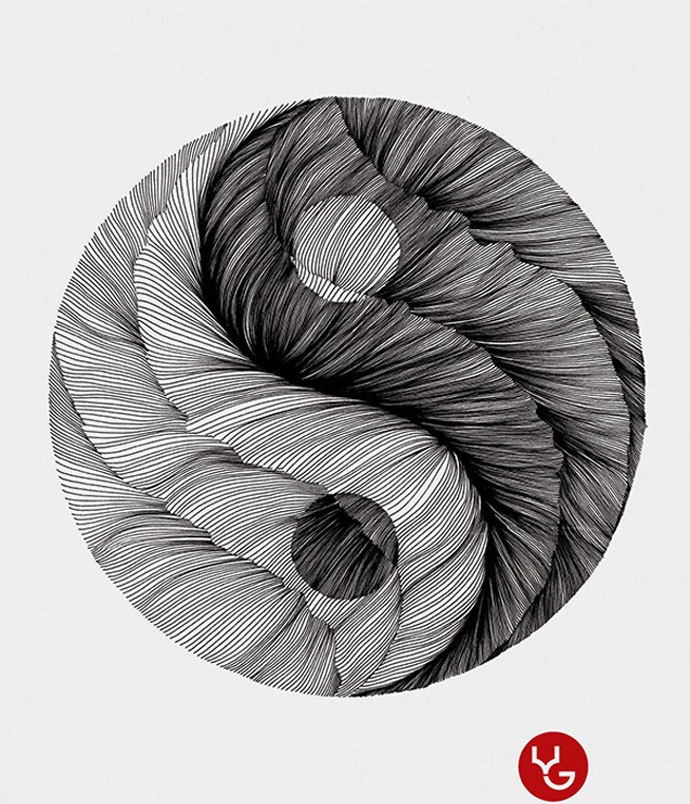 690x804 dashed and contour line drawings complex simplicity in a black - Black And White Drawing Pictures