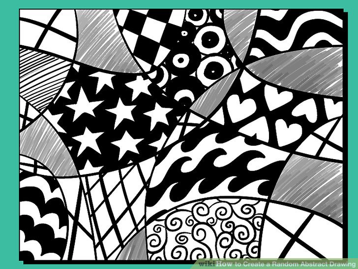 728x546 How To Create A Random Abstract Drawing Steps - Black And White Drawing Pictures