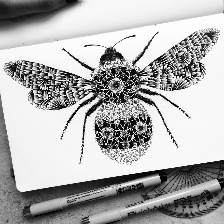 880x880 I Am Obsessed With Drawing Super Detailed Art Bored Panda - Black And White Drawing Pictures