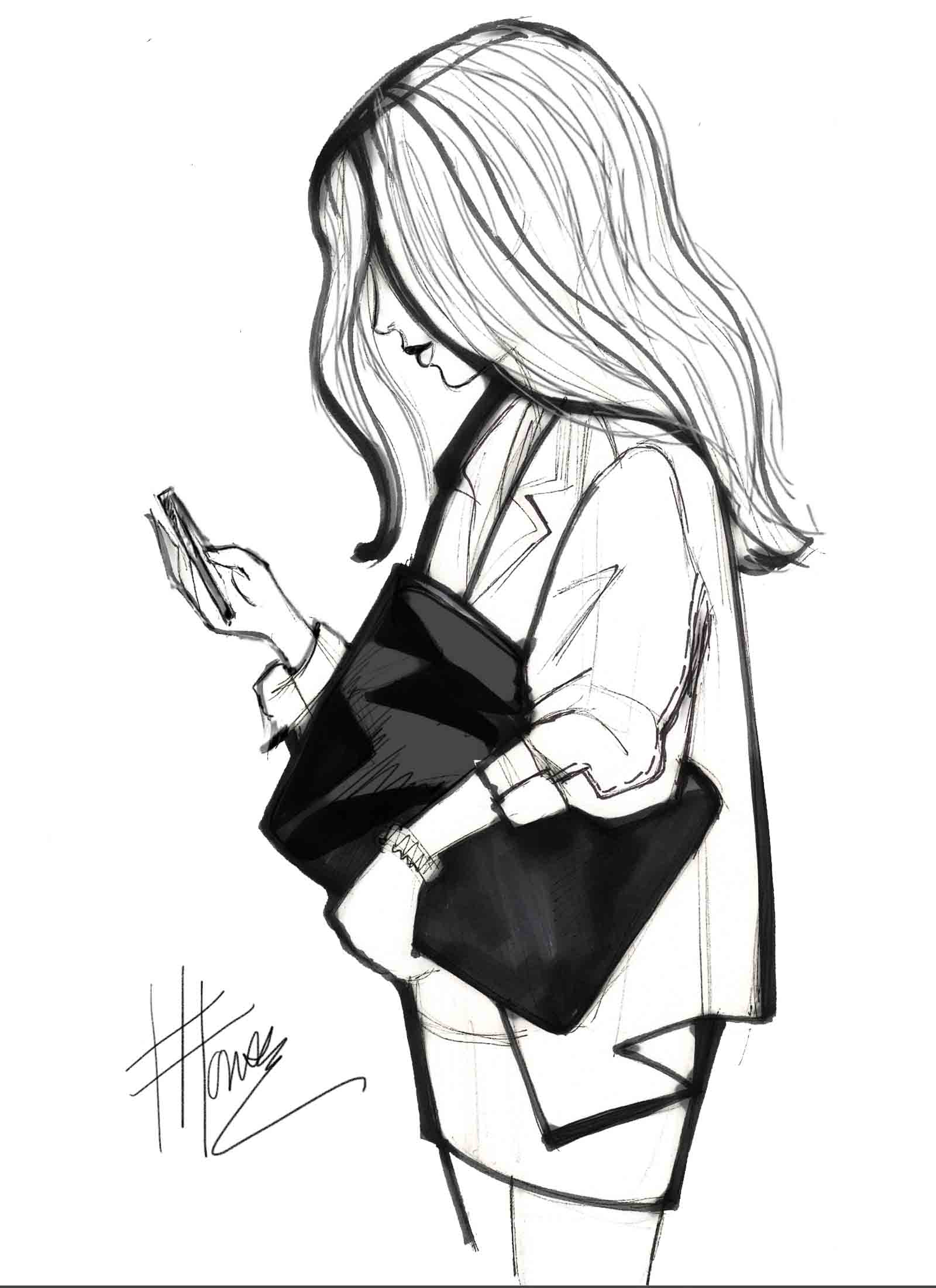 1600x2200 black and white people drawings black and white drawing of a girl - Black And White Drawings Of Girls