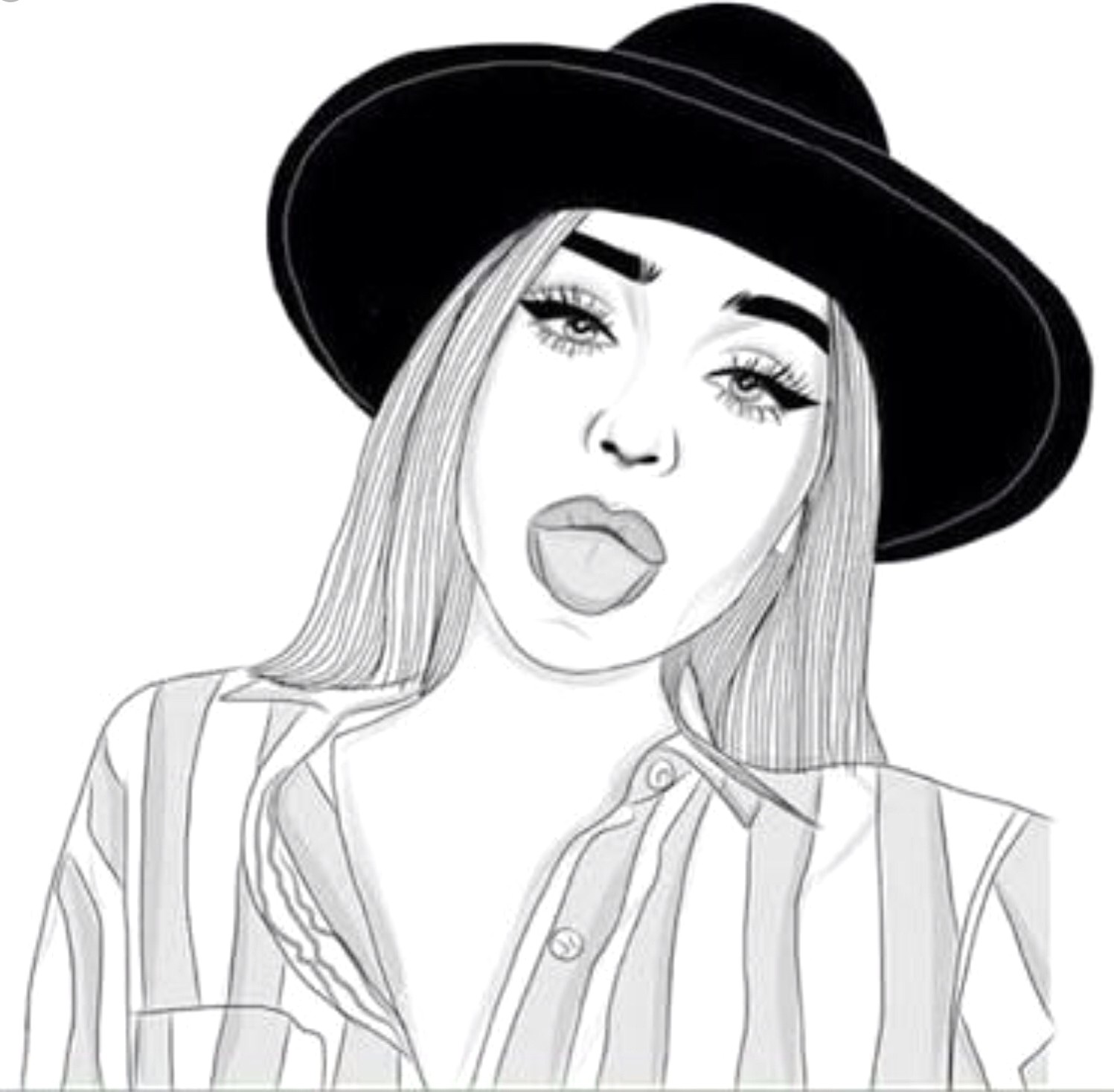 1497x1468 Cool Drawings Of Girls Black White Sketches - Black And White Drawings Of Girls