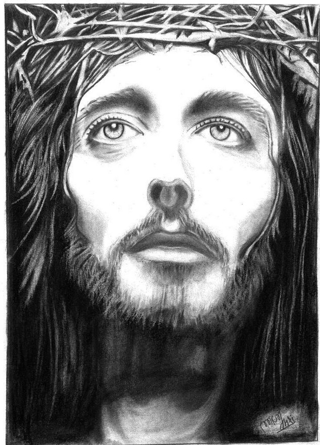 633x880 Jesus Christ Face Sketch - Black And White Drawings Of Jesus