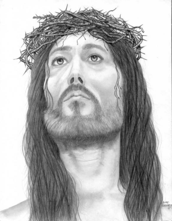 Black And White Drawings Of Jesus at PaintingValley.com | Explore ...