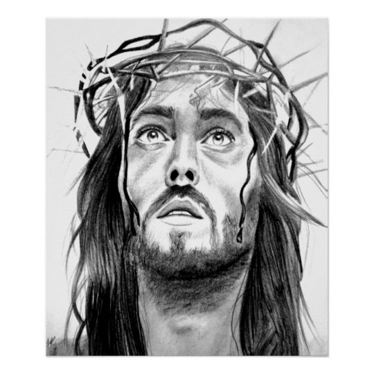 Black And White Drawings Of Jesus at PaintingValley.com | Explore ...