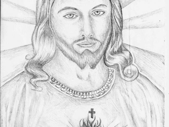 640x480 Black And White Drawings Of Jesus - Black And White Drawings Of Jesus