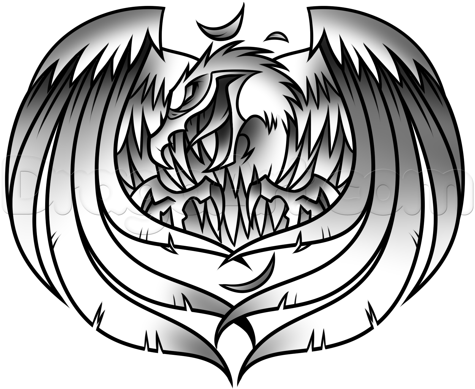 1600x1310 Step White Eagle Tattoo Drawing - Black And White Eagle Drawing