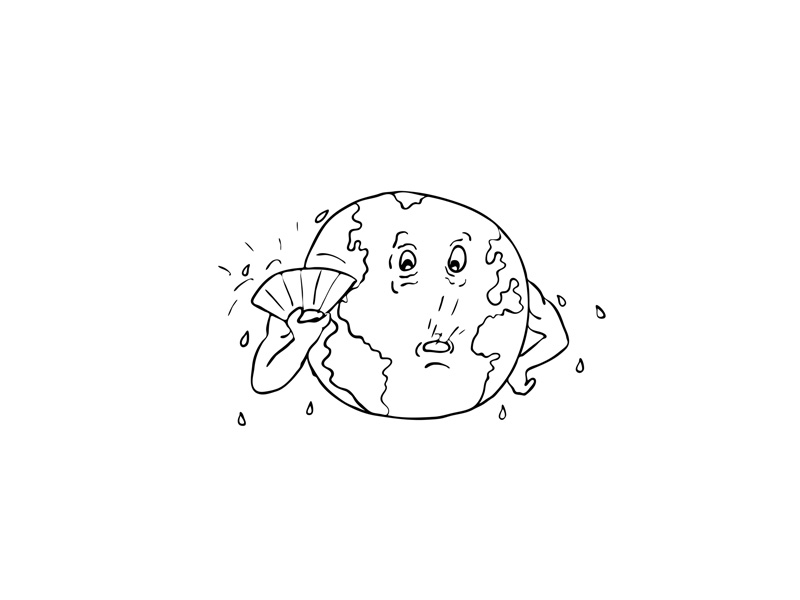 800x600 Earth Global Warming Drawing Black And White - Black And White Earth Drawing