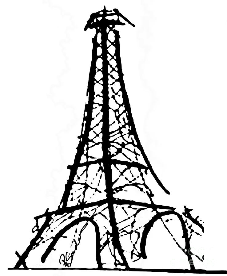 738x900 Eiffel Tower Drawing Black And White Desktop Backgrounds - Black And White Eiffel Tower Drawing