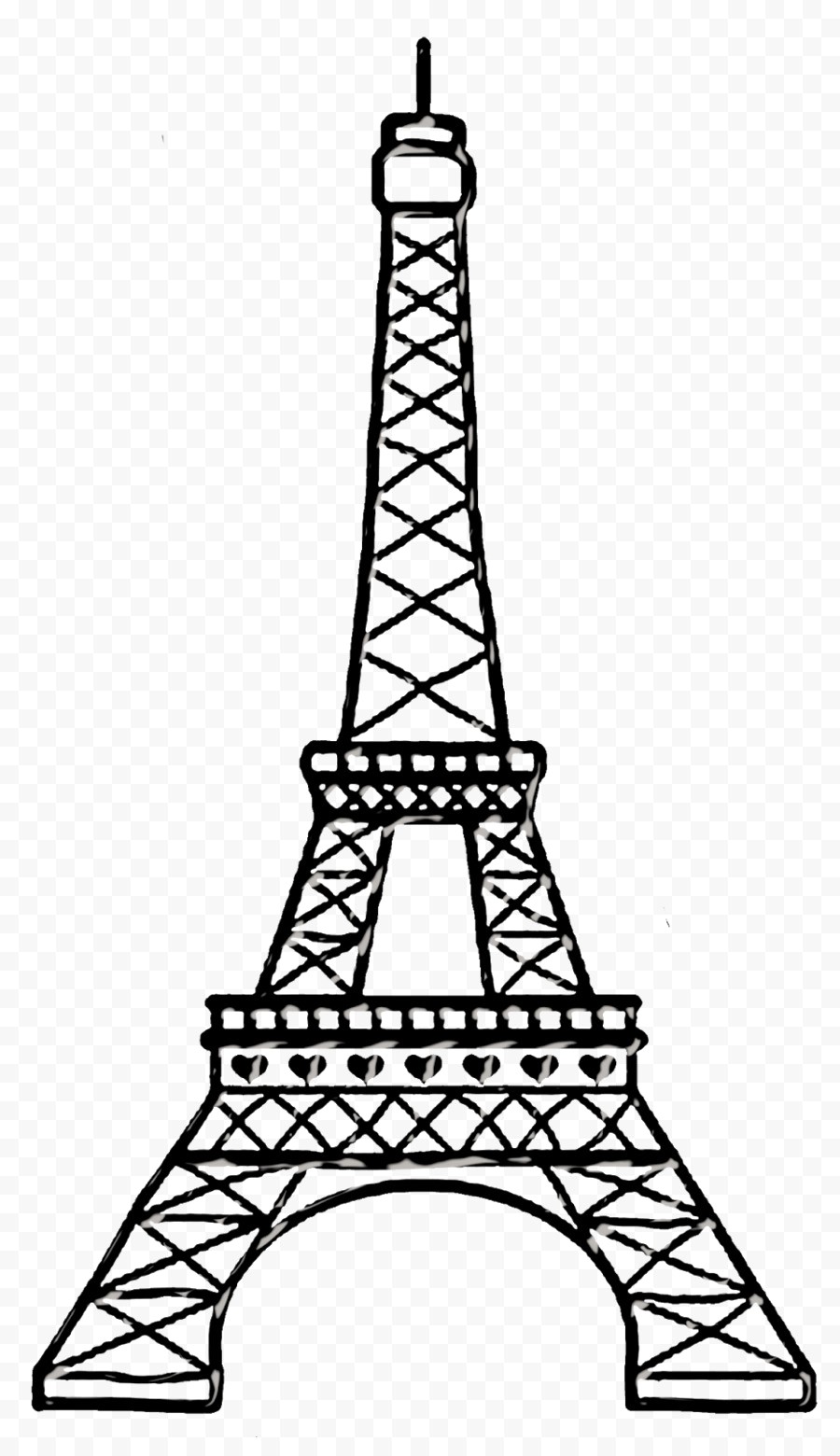 900x1560 Eiffel Tower Drawing Black And White Clip Art - Black And White Eiffel Tower Drawing