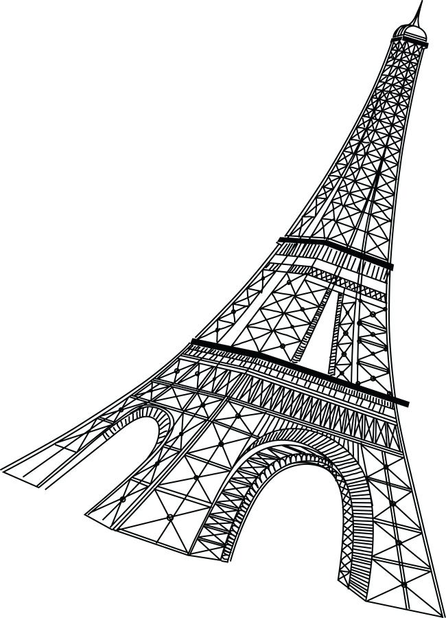 650x900 eiffel tower drawings free tower scenic spot cartoon hand drawing - Black And White Eiffel Tower Drawing