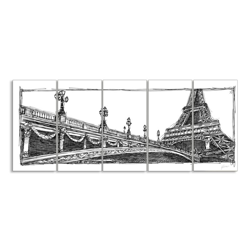 800x800 stupell industries eiffel tower drawing paris piece graphic art - Black And White Eiffel Tower Drawing