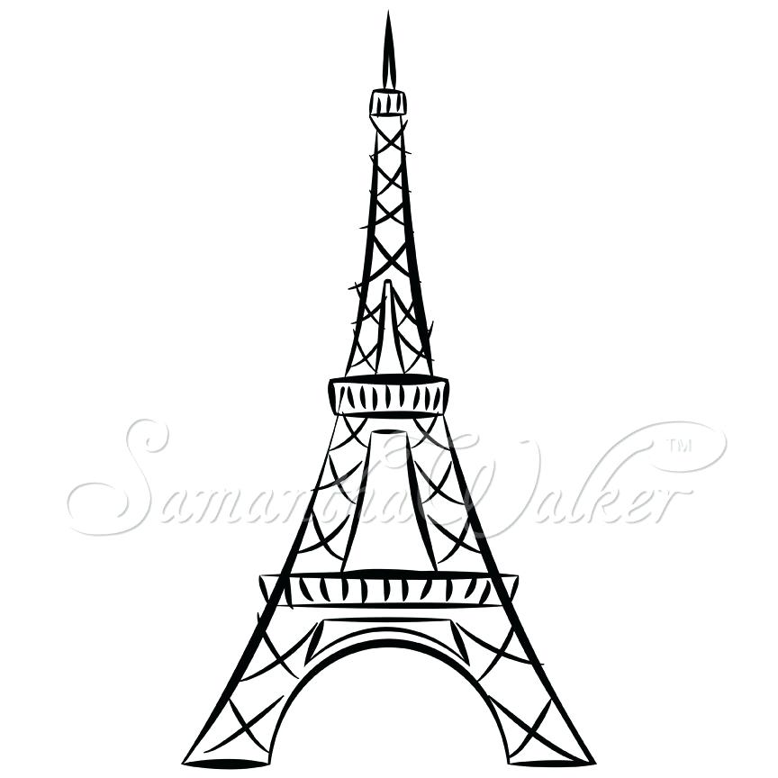 864x864 Eiffel Tower Black And White Drawing Rubensaavedra - Black And White Eiffel Tower Drawing