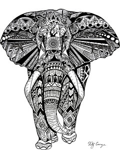 240x300 Black And White Elephant Drawings Fine Art America - Black And White Elephant Drawing