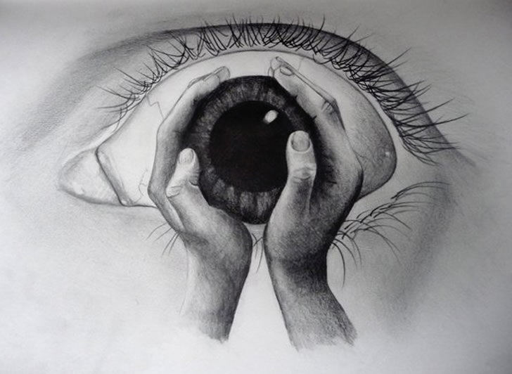 728x532 Eye Of The Beholder - Black And White Eye Drawing