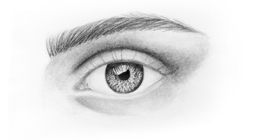 850x472 How To Draw A Realistic Eye - Black And White Eye Drawing