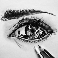 Black And White Eye Drawing at PaintingValley.com | Explore collection ...