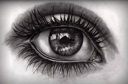 500x328 bangbangg, black white, black and white, eye - Black And White Eye Drawing